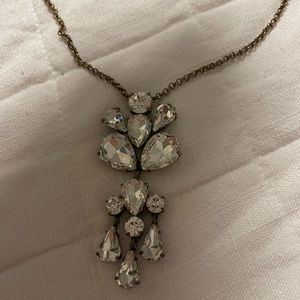 J. Crew crystal pendant necklace, 30” adjustable